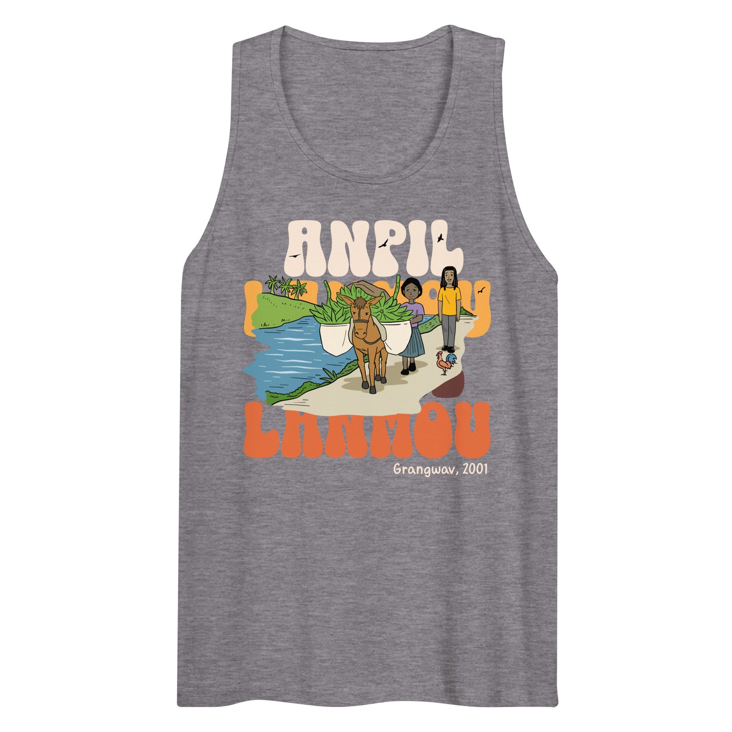 Grangwav 2001_Anpil Lanmou Men’s premium tank top