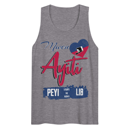 Mwen renmen Ayiti Men’s premium tank top