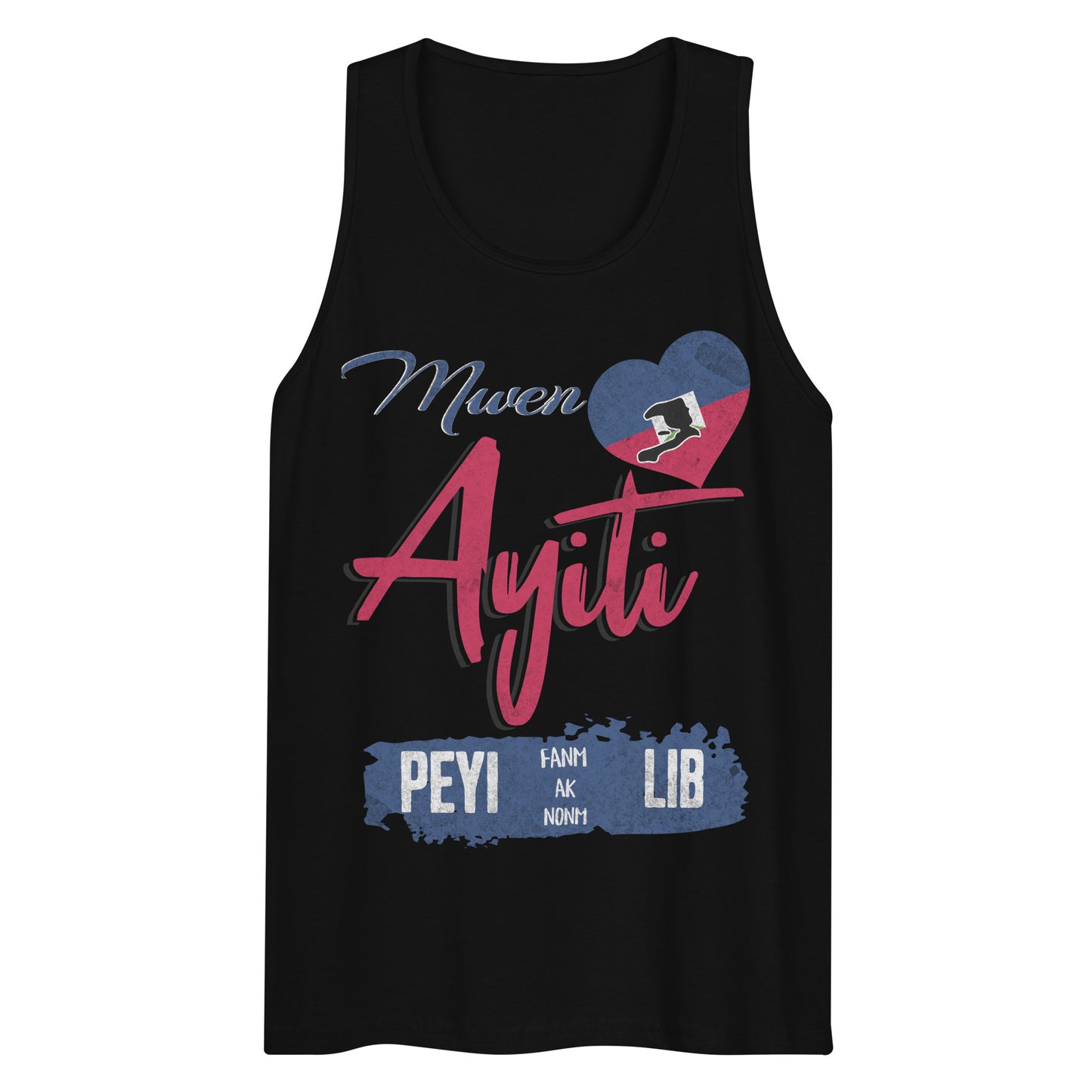 Mwen renmen Ayiti Men’s premium tank top