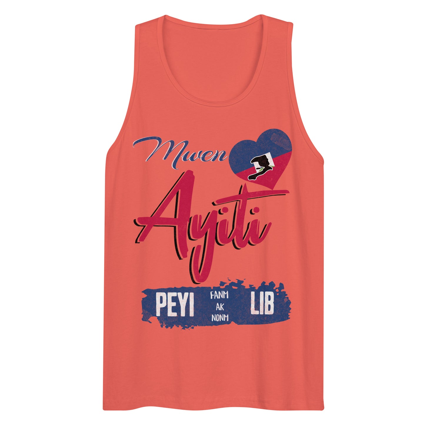 Mwen renmen Ayiti Men’s premium tank top