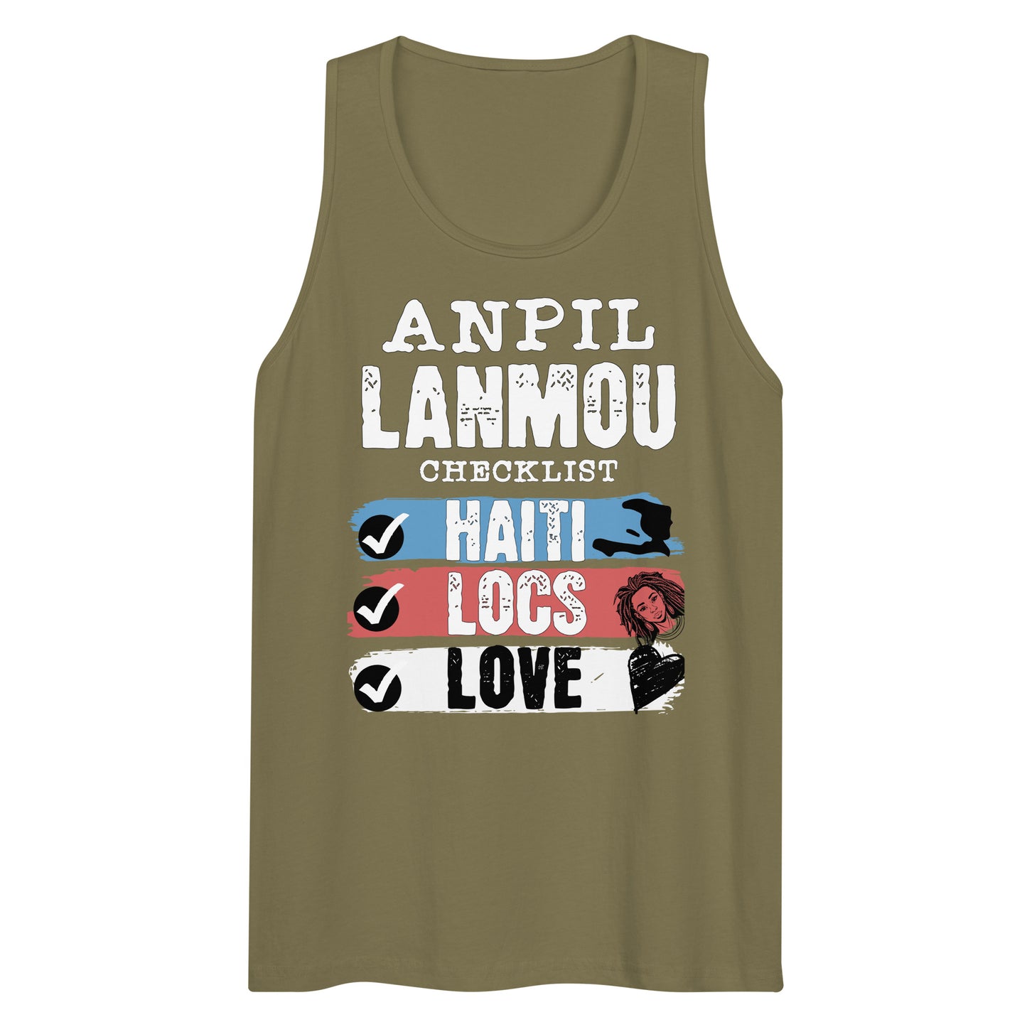 Anpil Lanmou Checklist Men’s premium tank top