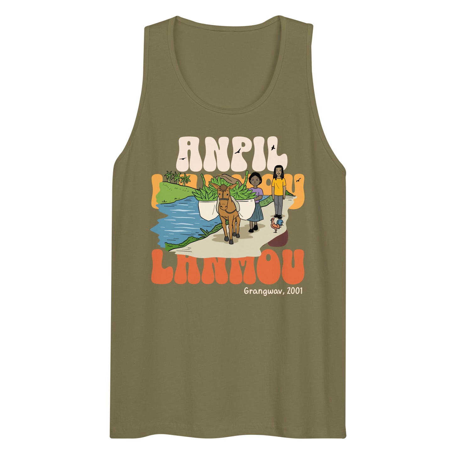 Grangwav 2001_Anpil Lanmou Men’s premium tank top