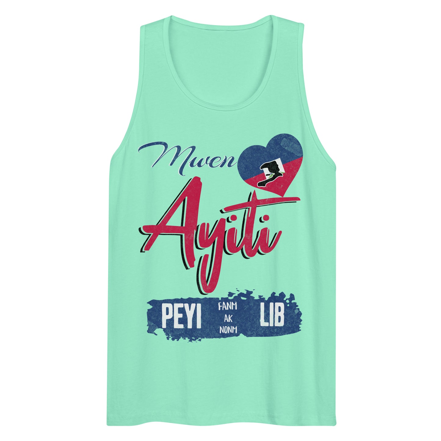 Mwen renmen Ayiti Men’s premium tank top