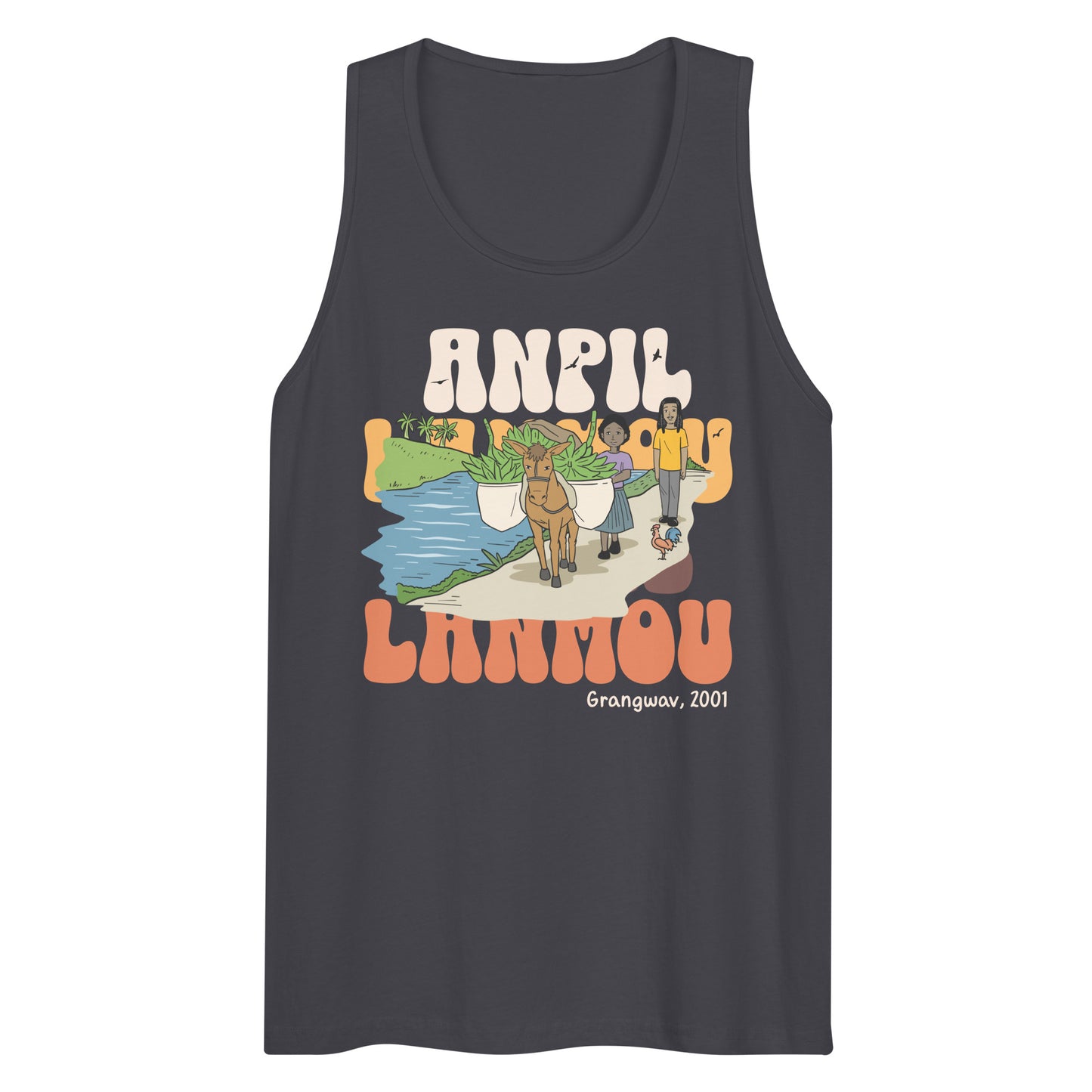 Grangwav 2001_Anpil Lanmou Men’s premium tank top