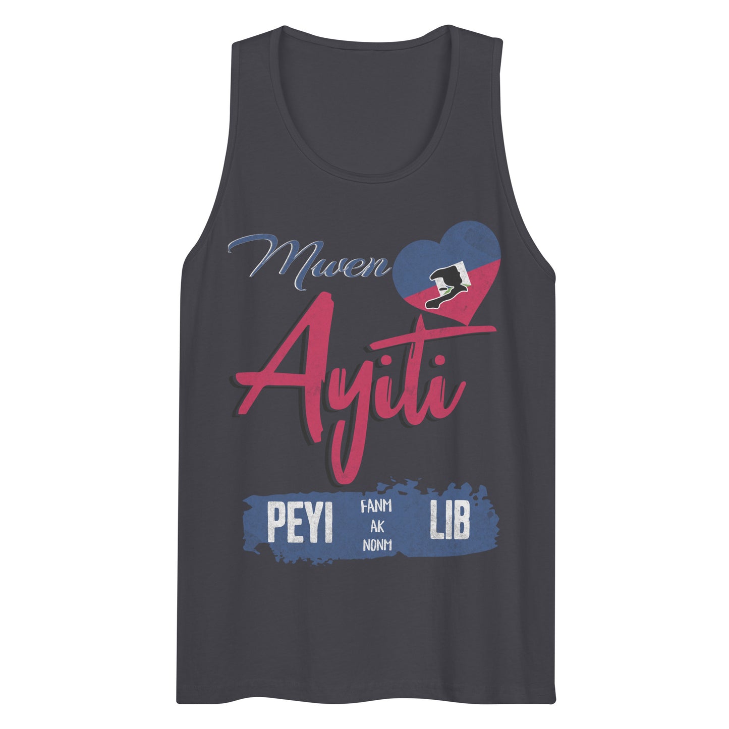 Mwen renmen Ayiti Men’s premium tank top