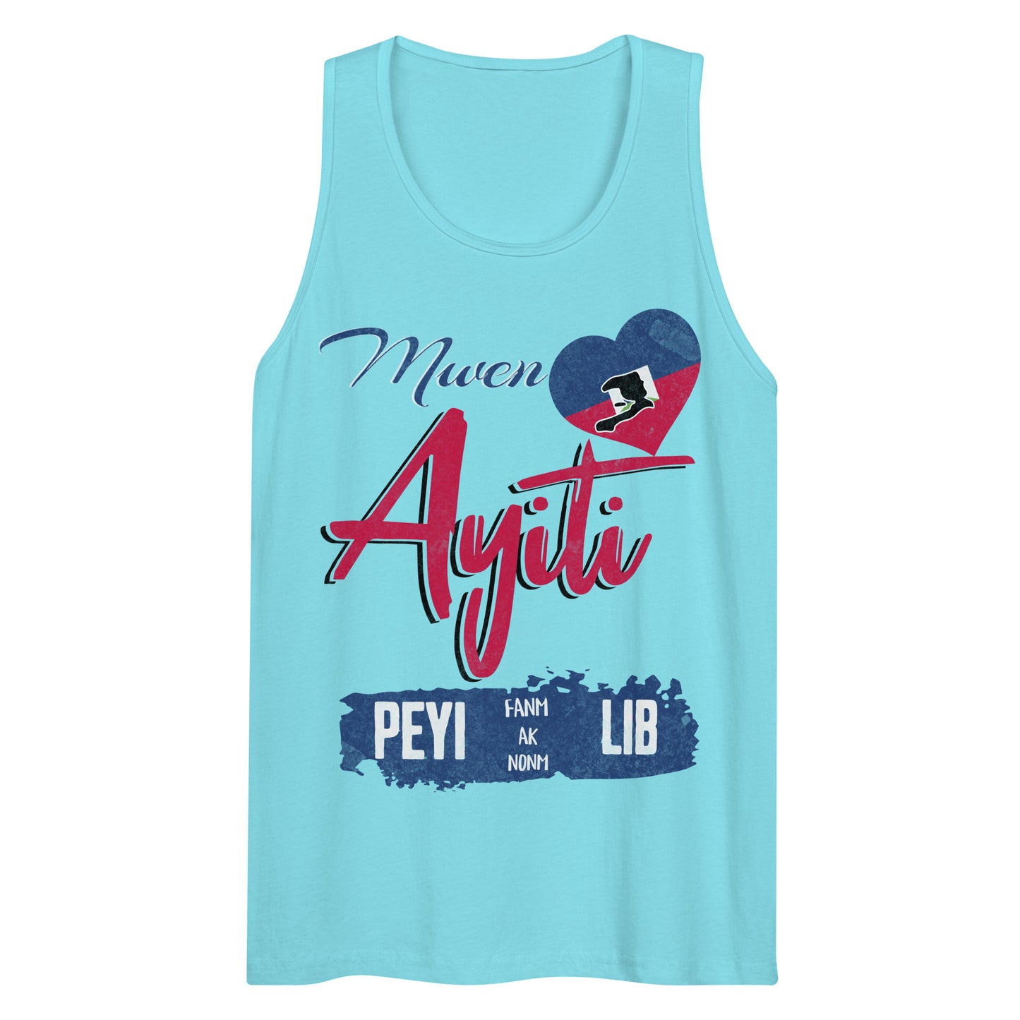 Mwen renmen Ayiti Men’s premium tank top