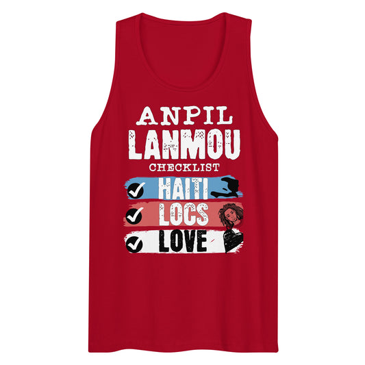 Anpil Lanmou Checklist Men’s premium tank top