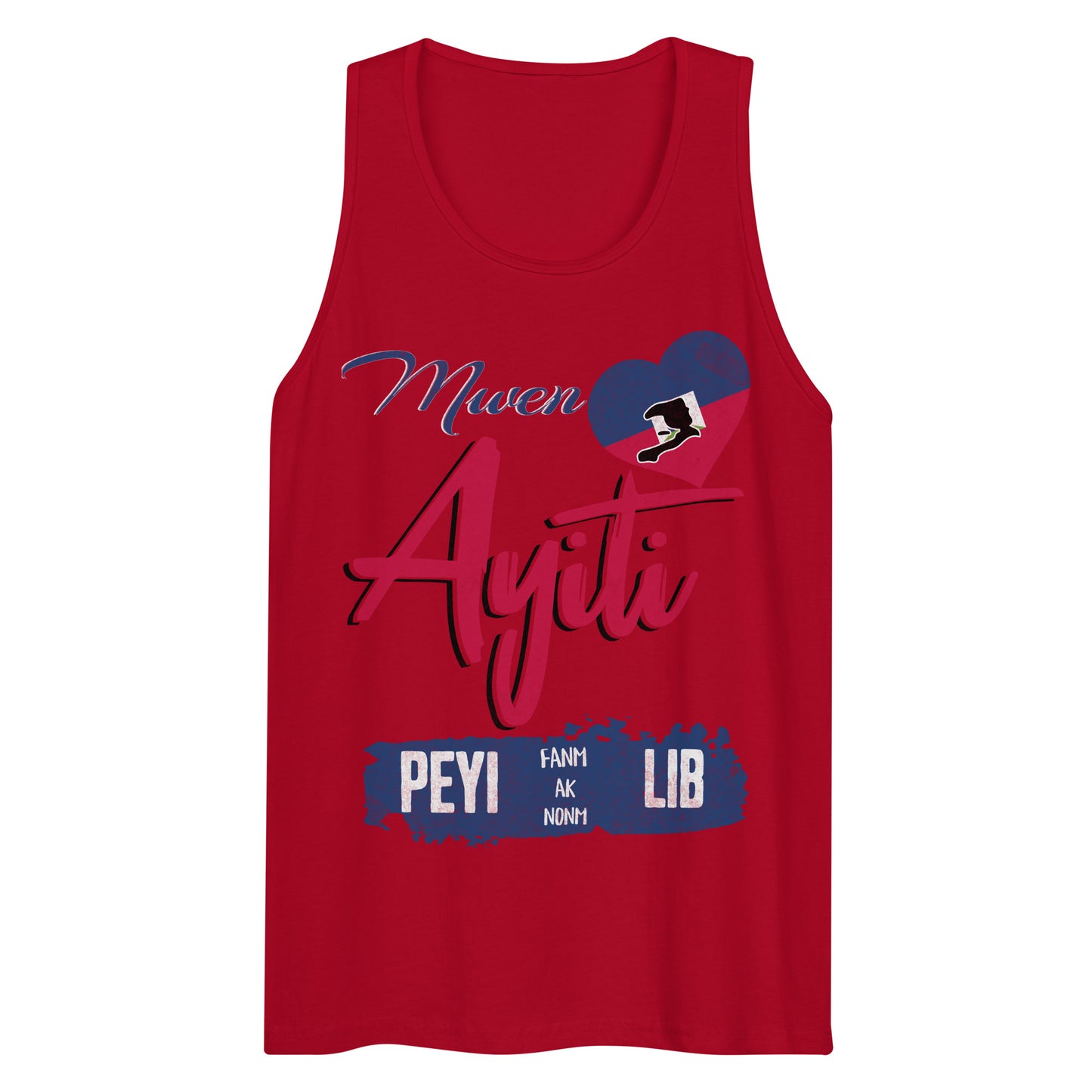 Mwen renmen Ayiti Men’s premium tank top