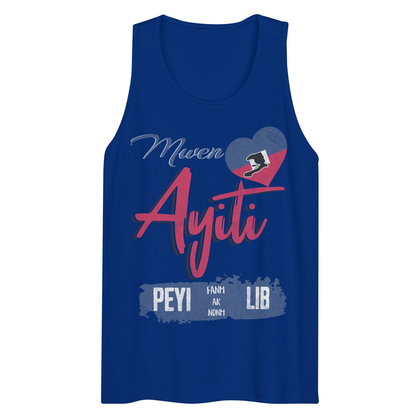 Mwen renmen Ayiti Men’s premium tank top