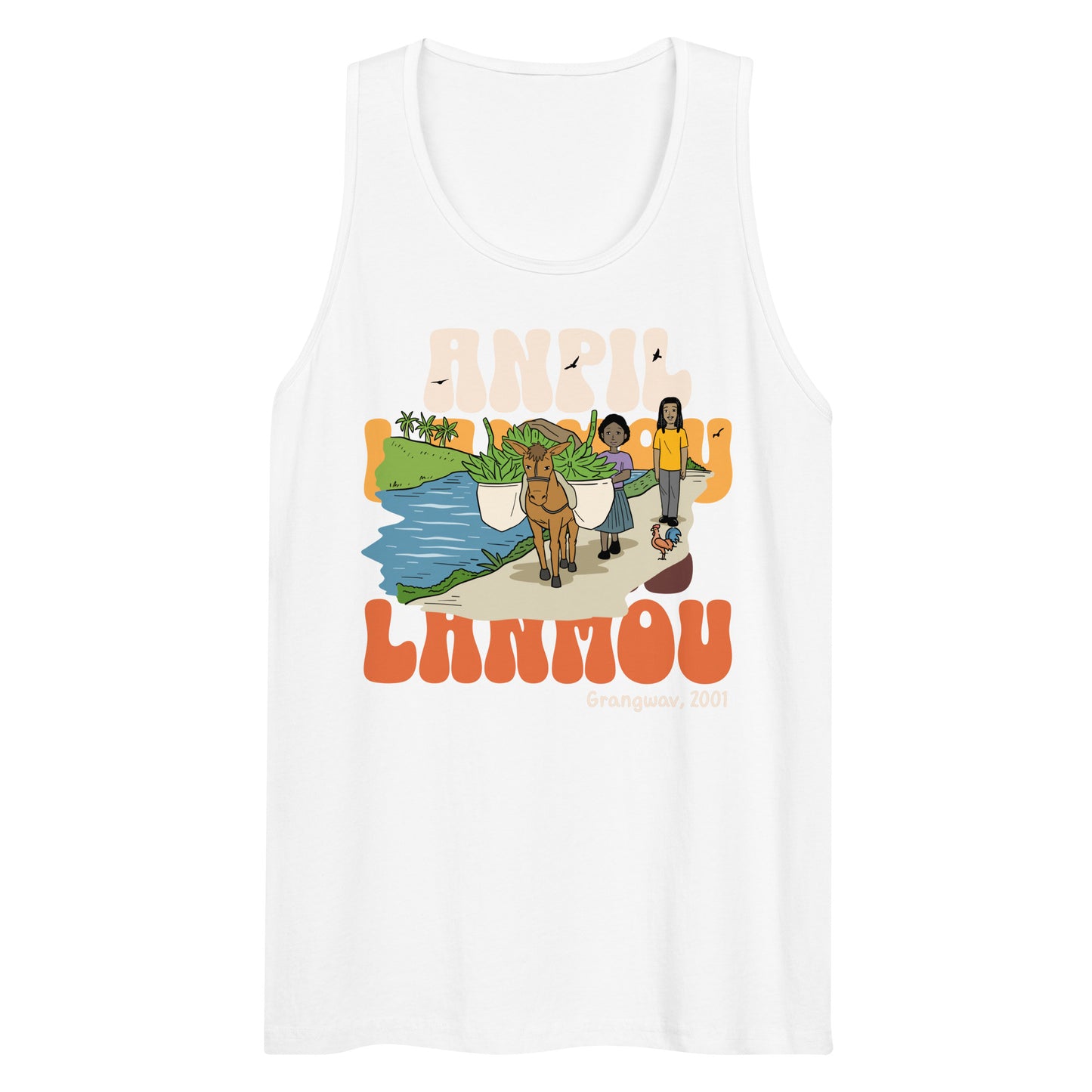 Grangwav 2001_Anpil Lanmou Men’s premium tank top