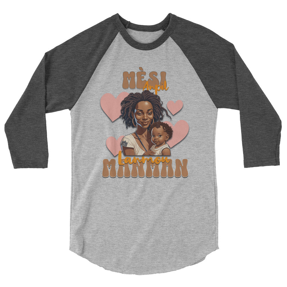 Haitian Mom 3/4 sleeve raglan shirt