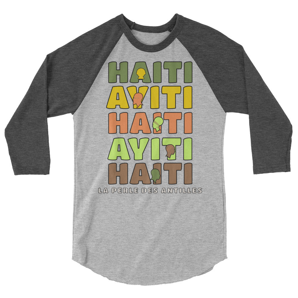 Ayiti_Haiti 3/4 sleeve raglan shirt