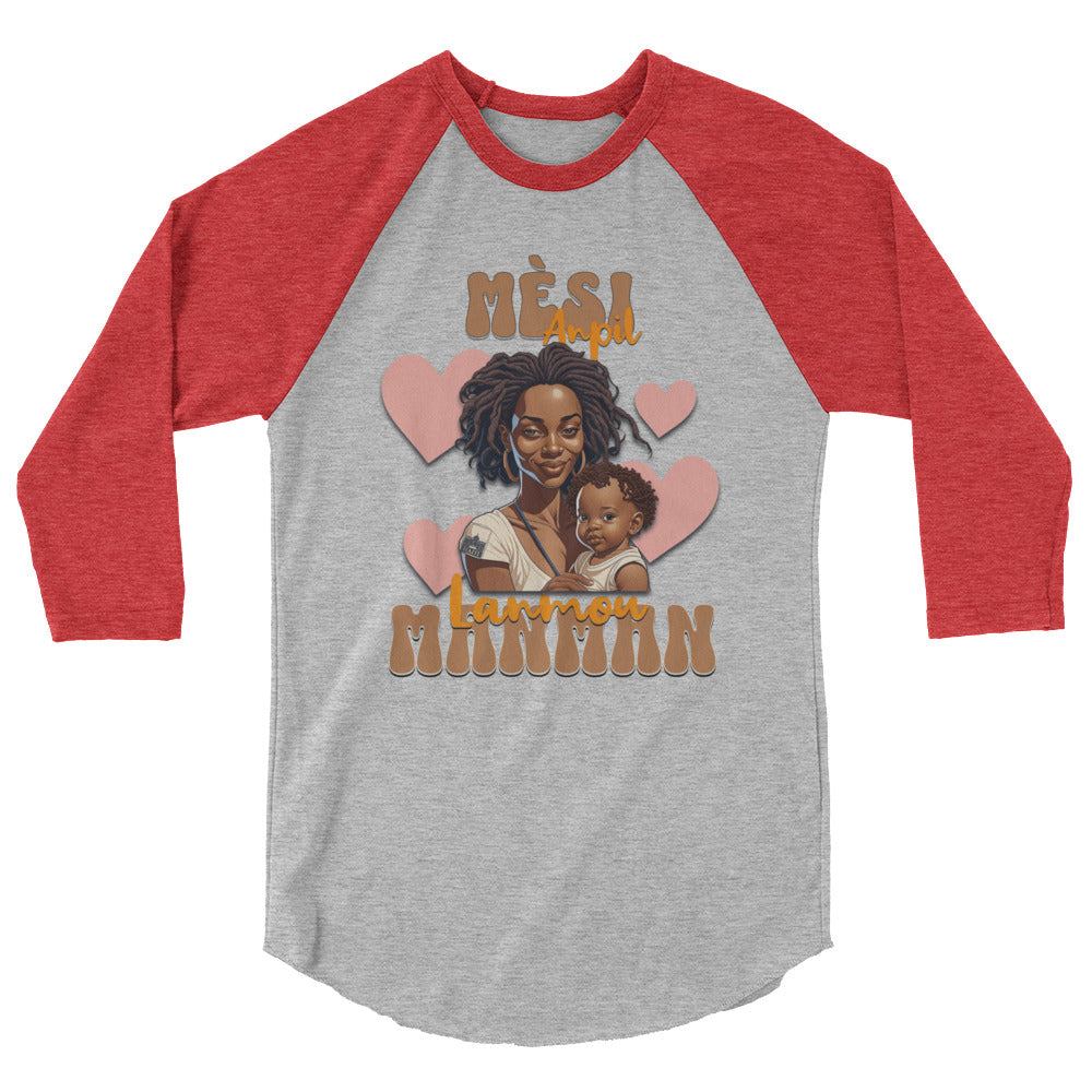 Haitian Mom 3/4 sleeve raglan shirt