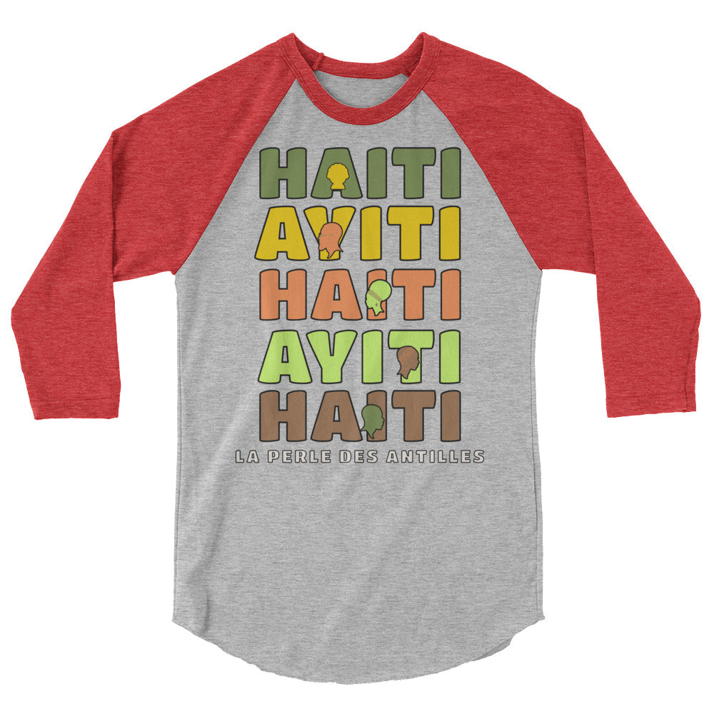 Ayiti_Haiti 3/4 sleeve raglan shirt