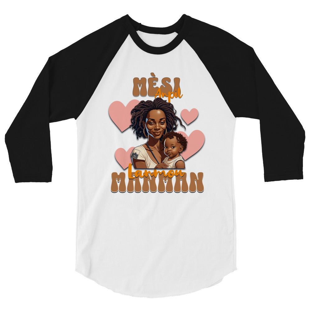 Haitian Mom 3/4 sleeve raglan shirt