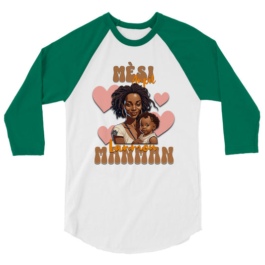 Haitian Mom 3/4 sleeve raglan shirt