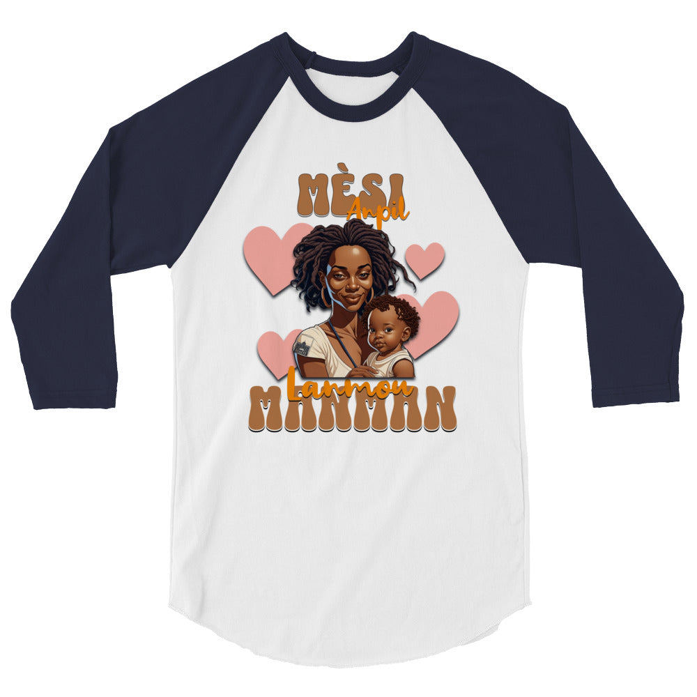 Haitian Mom 3/4 sleeve raglan shirt