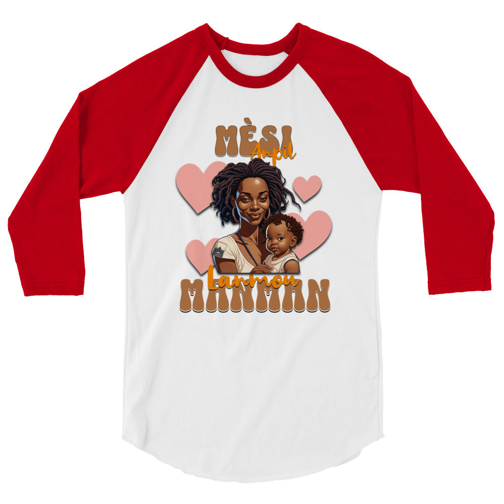 Haitian Mom 3/4 sleeve raglan shirt