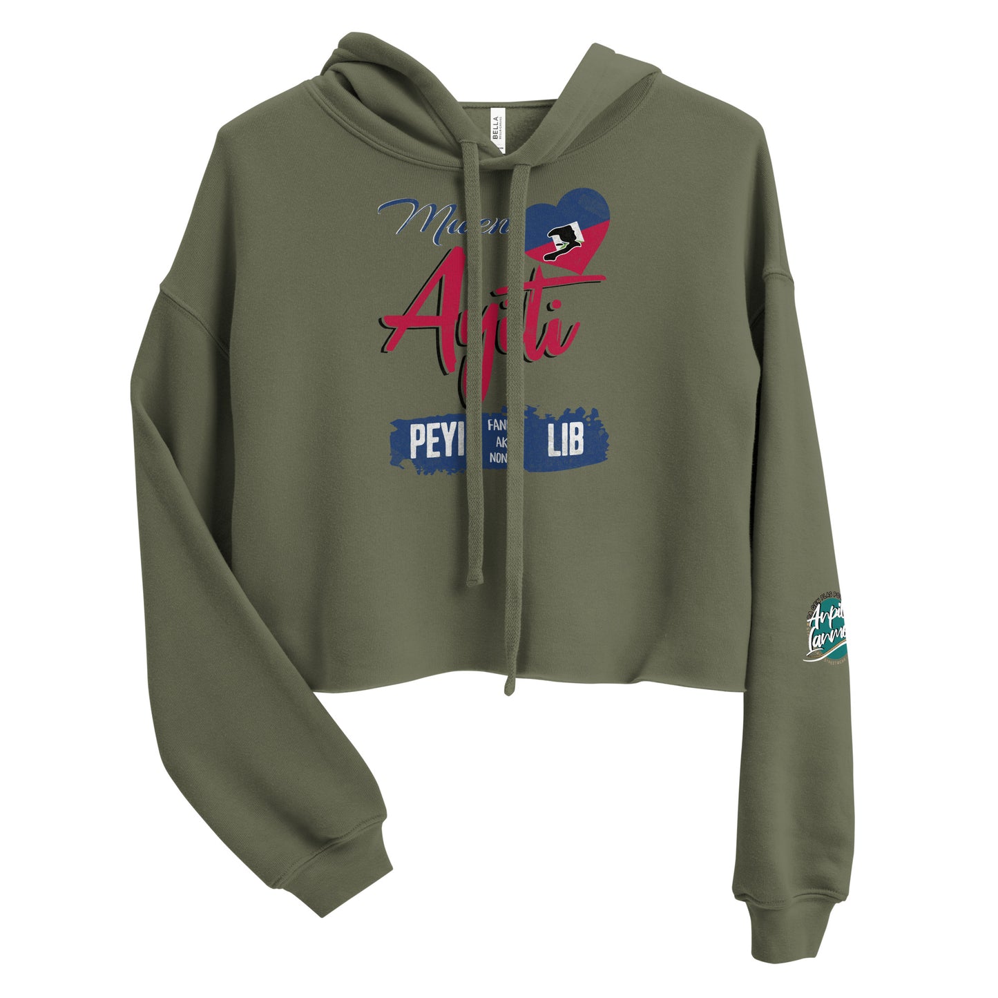 Mwen renmen Ayiti Crop Hoodie