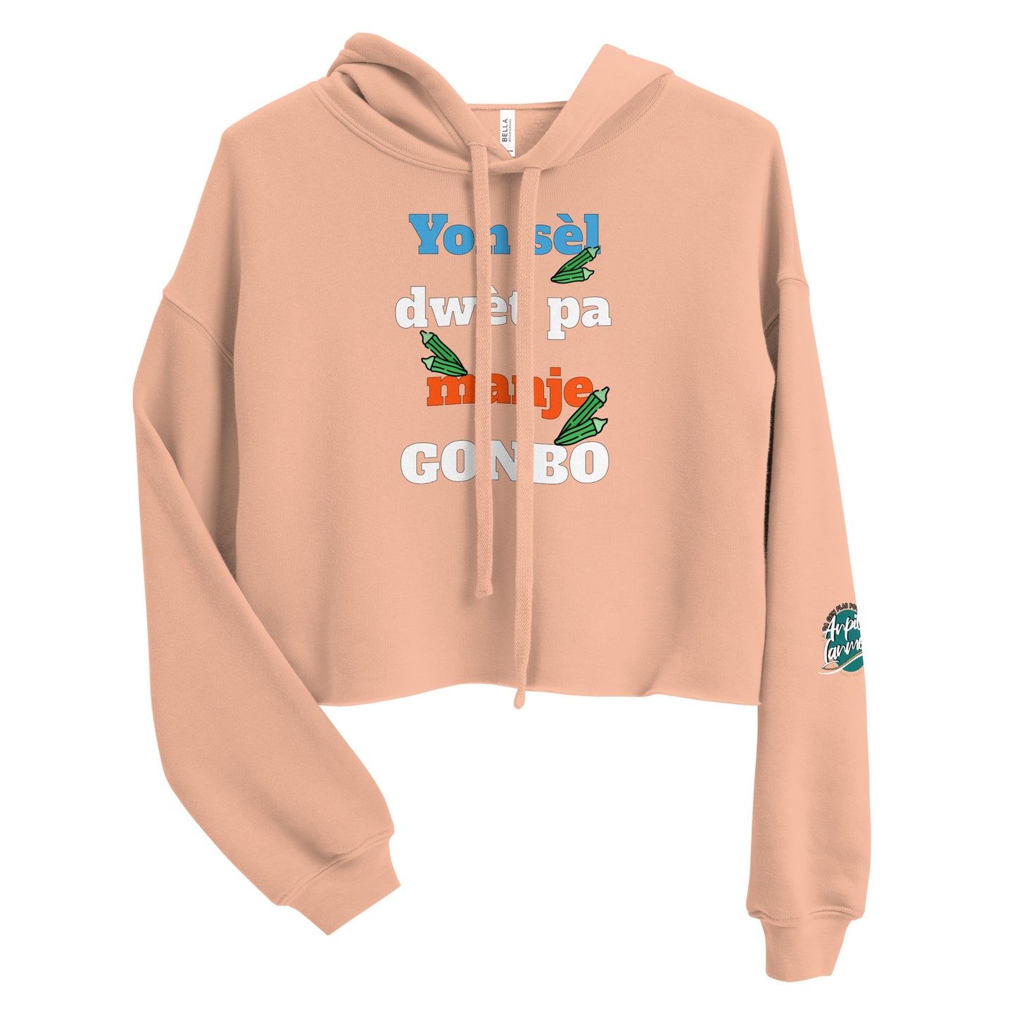 Yon sèl dwèt pa manje gonbo Crop Hoodie