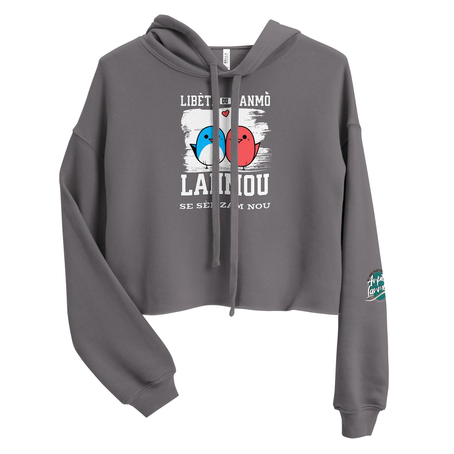 Libète ou lanmo Crop Hoodie