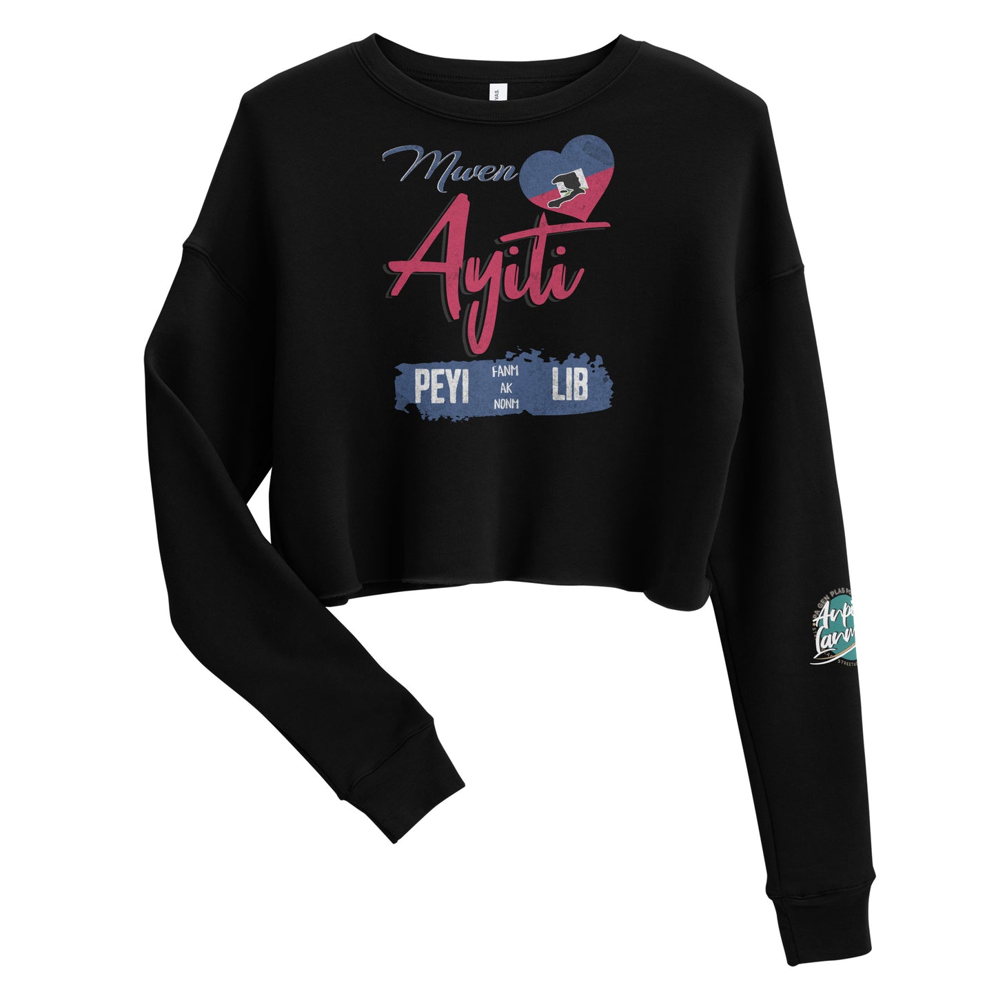 Mwen renmen Ayiti Crop Sweatshirt