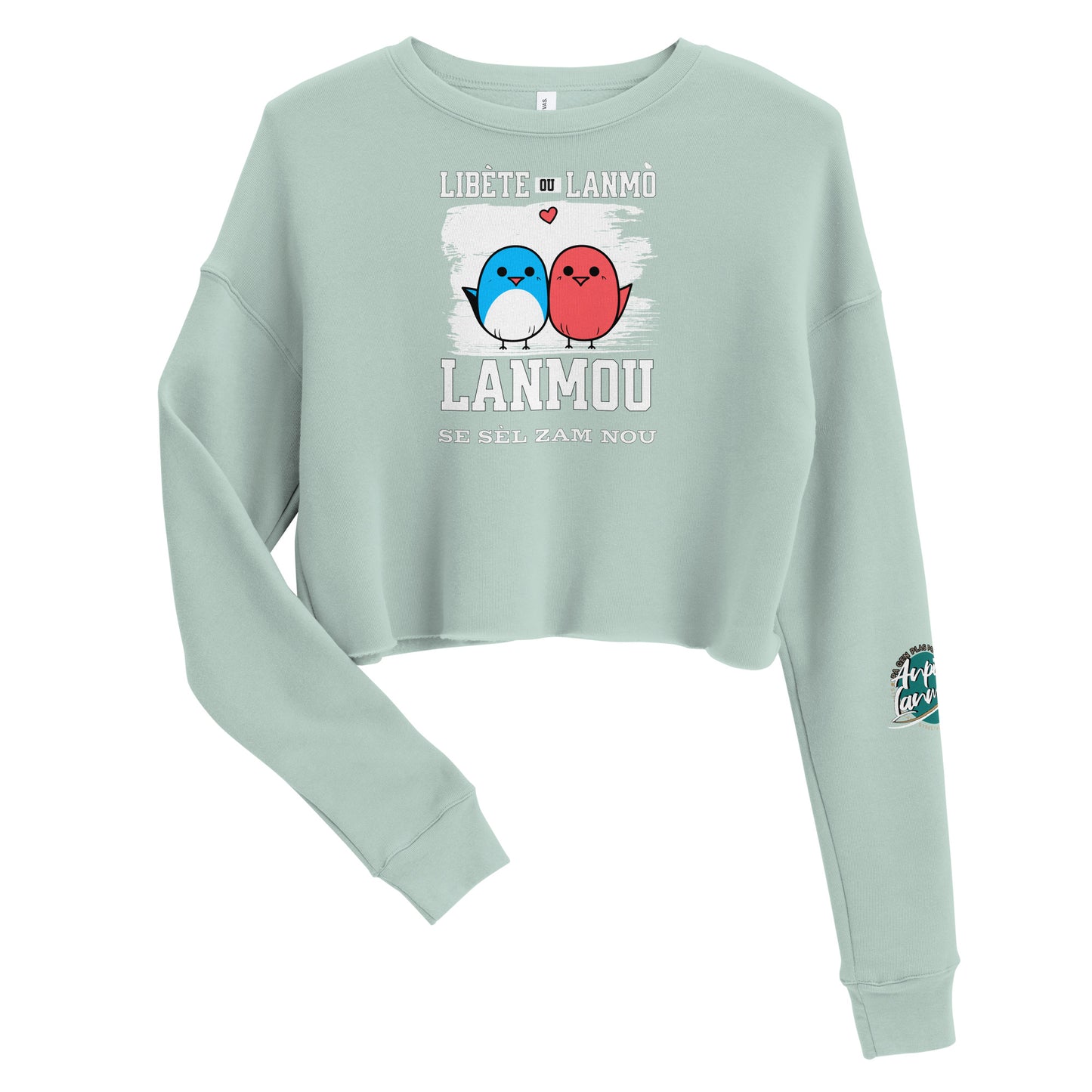 Libète ou lanmo Crop Sweatshirt