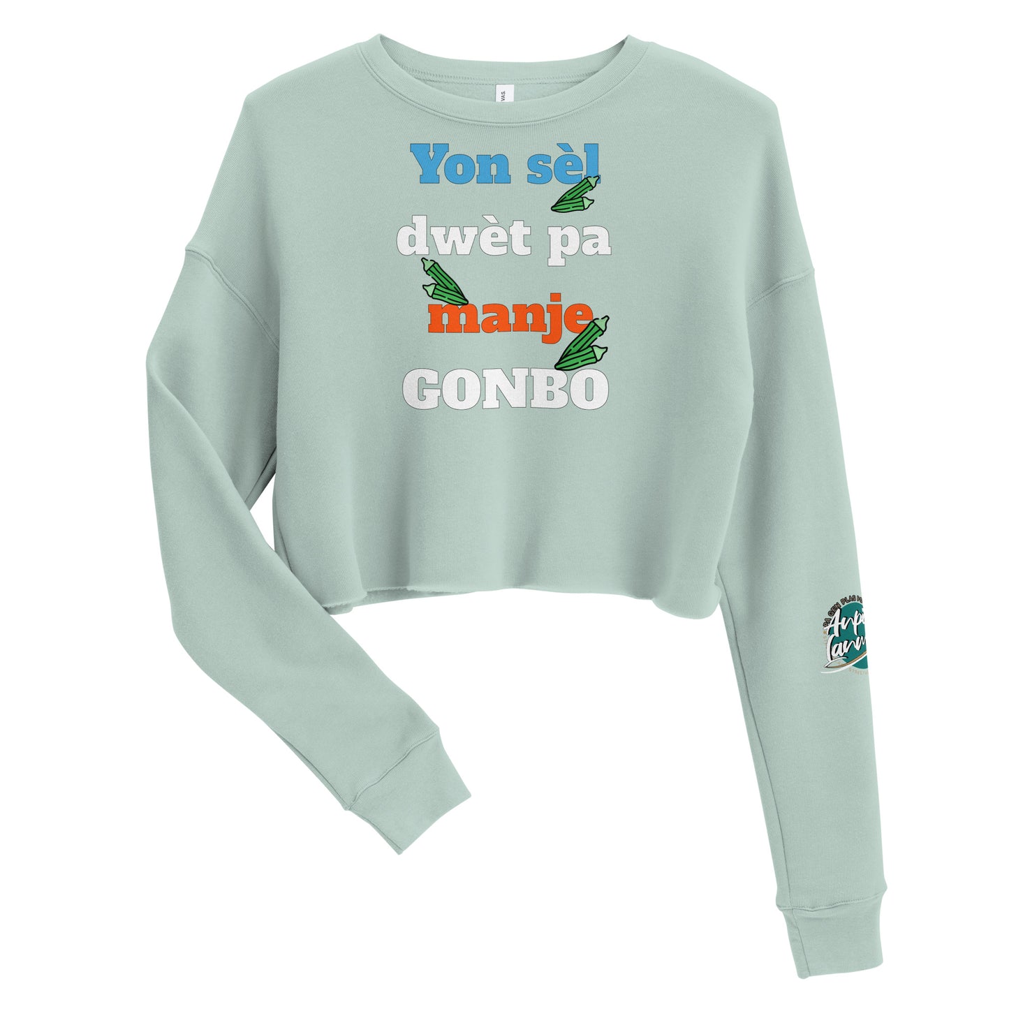 Yon sèl dwèt pa manje gonbo Crop Sweatshirt