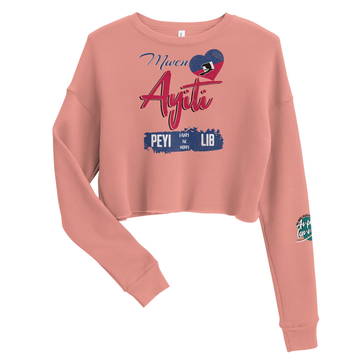 Mwen renmen Ayiti Crop Sweatshirt