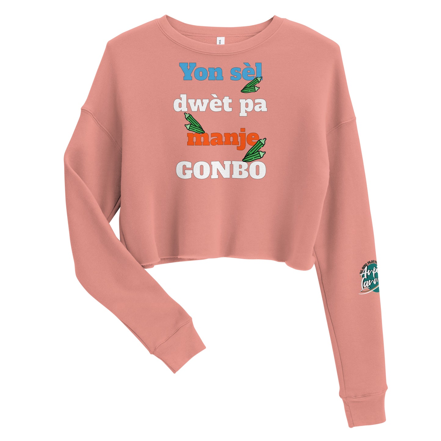 Yon sèl dwèt pa manje gonbo Crop Sweatshirt